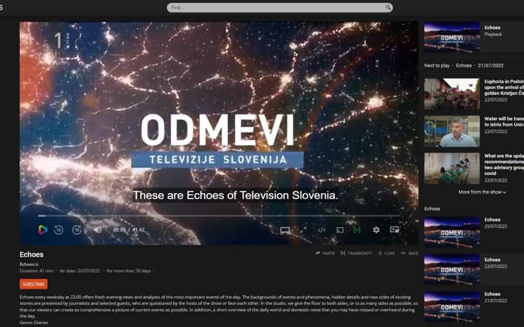 RTV Slovenija Speeds Up Content Clipping With Actus Digital Intelligent Monitoring Platform